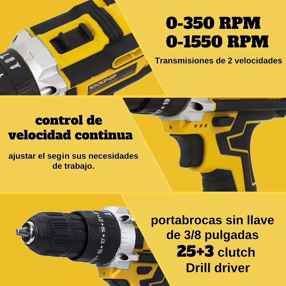 Taladro De Impacto Inalámbrico Con Batería De Litio