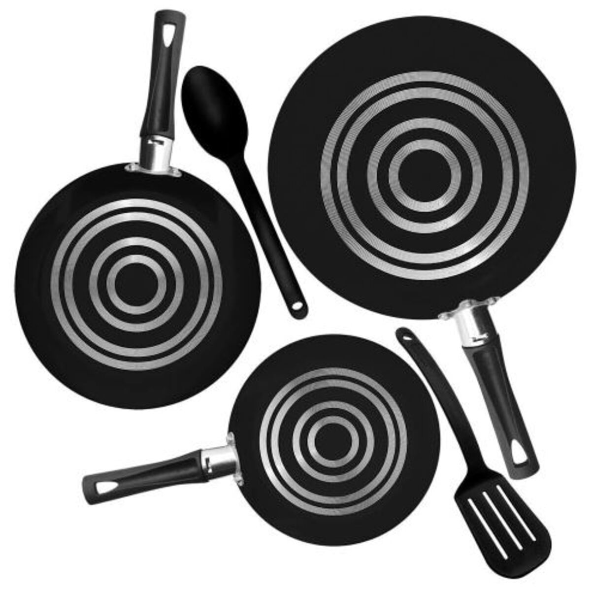 Batería de Cocina Hecha de Aluminio Deleite 5 Piezas Color Negro