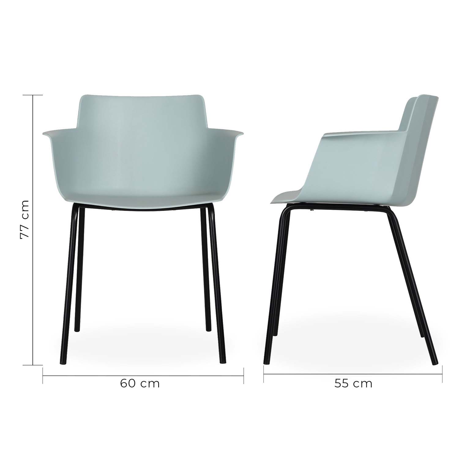 Set 4 Sillas Minimalista Exterior Potenza Turquesa Mundo In