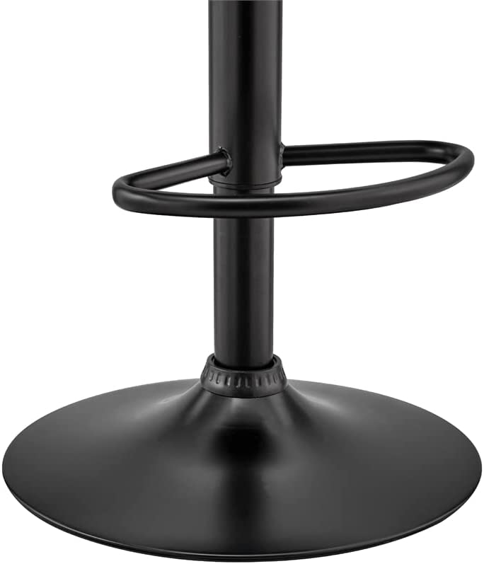 Banco Taburete Arw-B Base Negra Madera Ajustable Grupo Microtec Piston Barra Minimalista Moderno Cocina Bar Restaurante desayunador Piel PU Negro Chapa Nogal