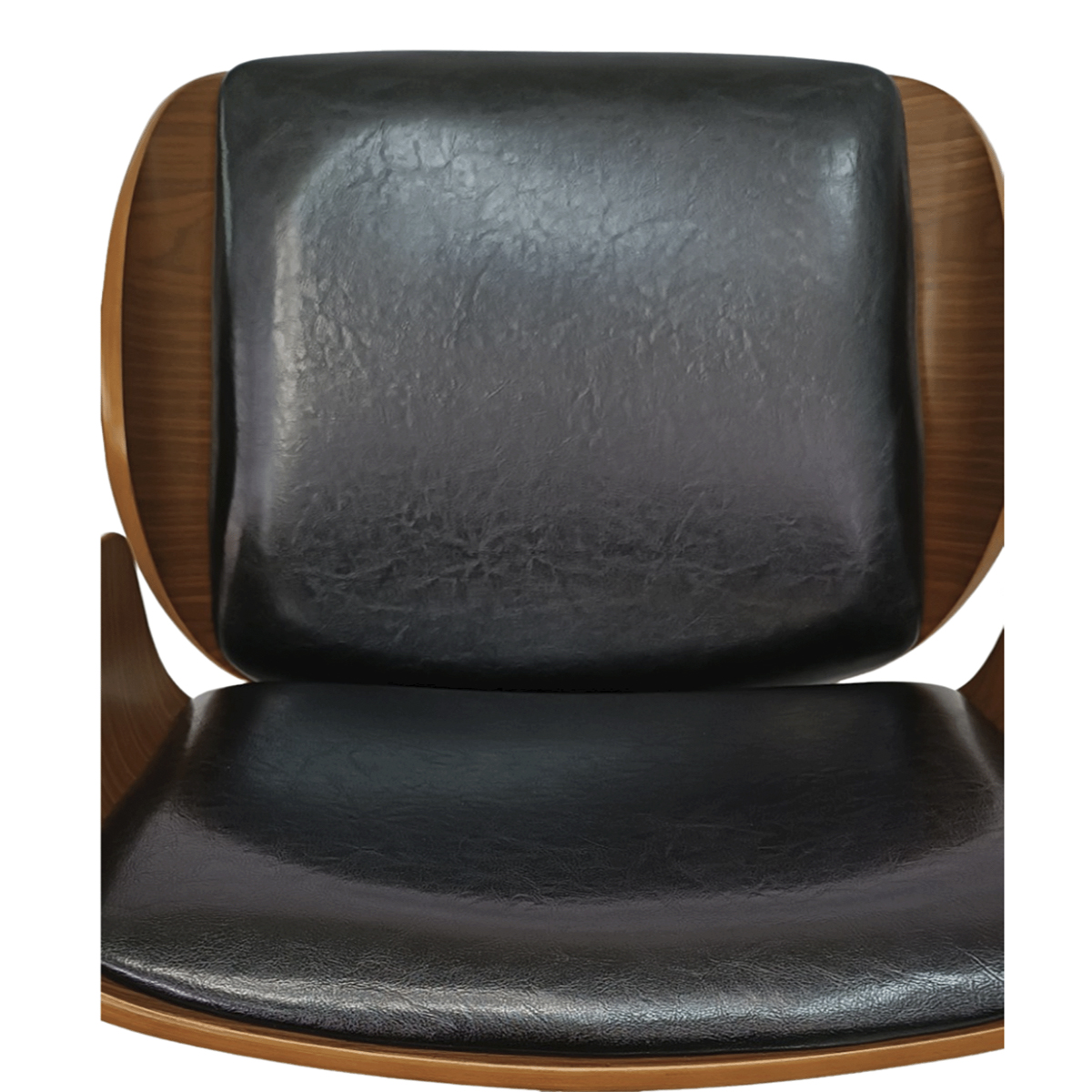 Banco Taburete Arw-B Base Negra Madera Ajustable Grupo Microtec Piston Barra Minimalista Moderno Cocina Bar Restaurante desayunador Piel PU Negro Chapa Nogal