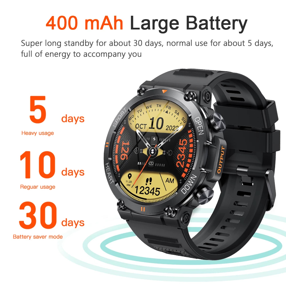 Reloj Inteligene K56 PRO, Nueva pantalla 1,39 in HD, Llamadas Bluetooth,Impermeable con Batería de 400mAh