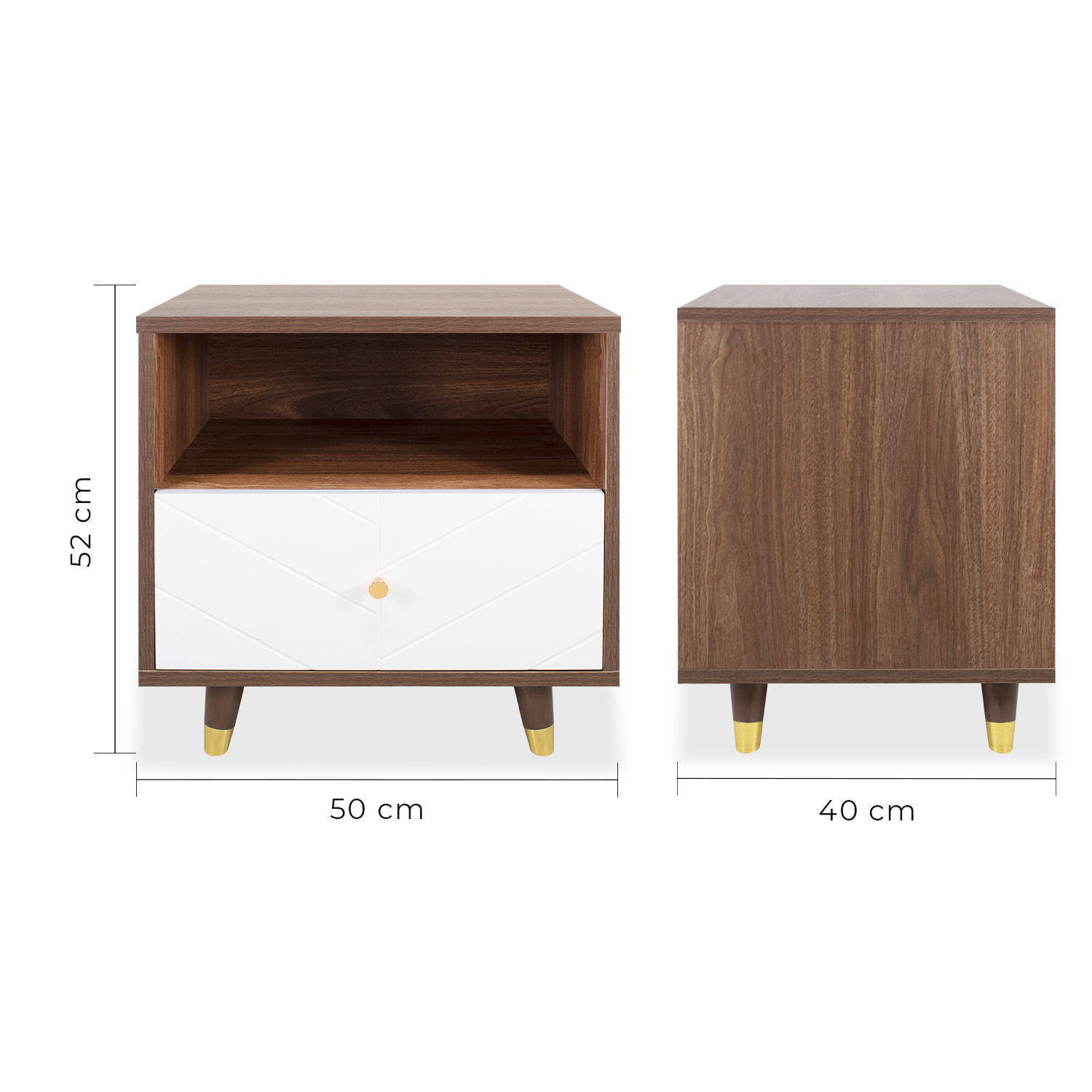 Buro Mesa Lateral Teramo Comoda Cajonera 50x40 cm Mundo In