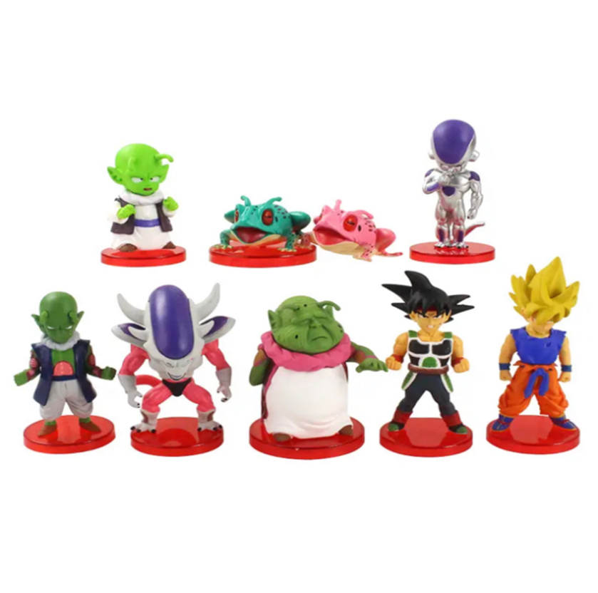 Kit 9 Figuras Juguetes Muñecos Dragon Ball Z Goku,Dende, Bardock, Freezer, Gran Patriarca