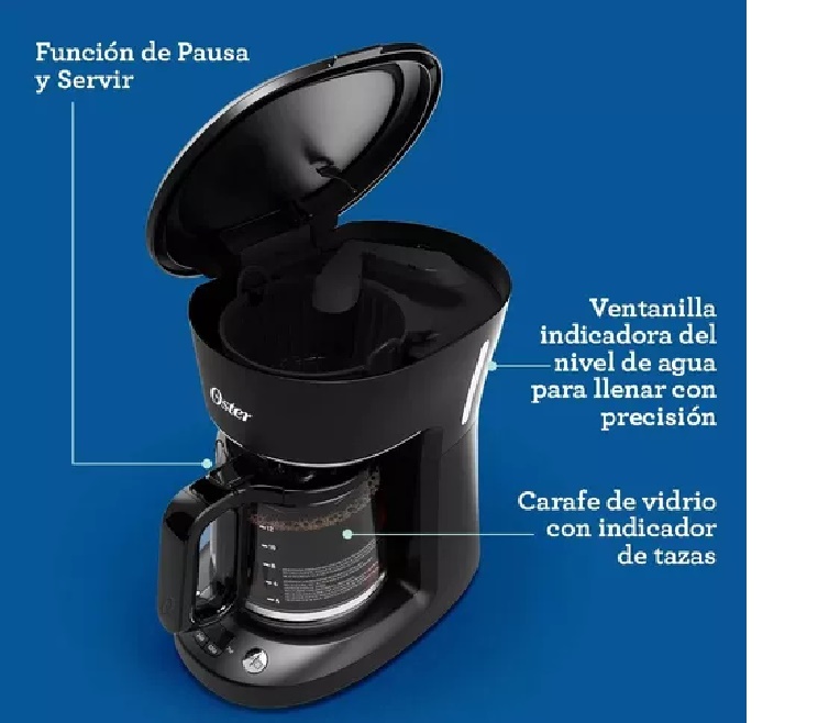 Cafetera Oster Bvstdcp12b 12 Tazas Apagado Automático 900 W 