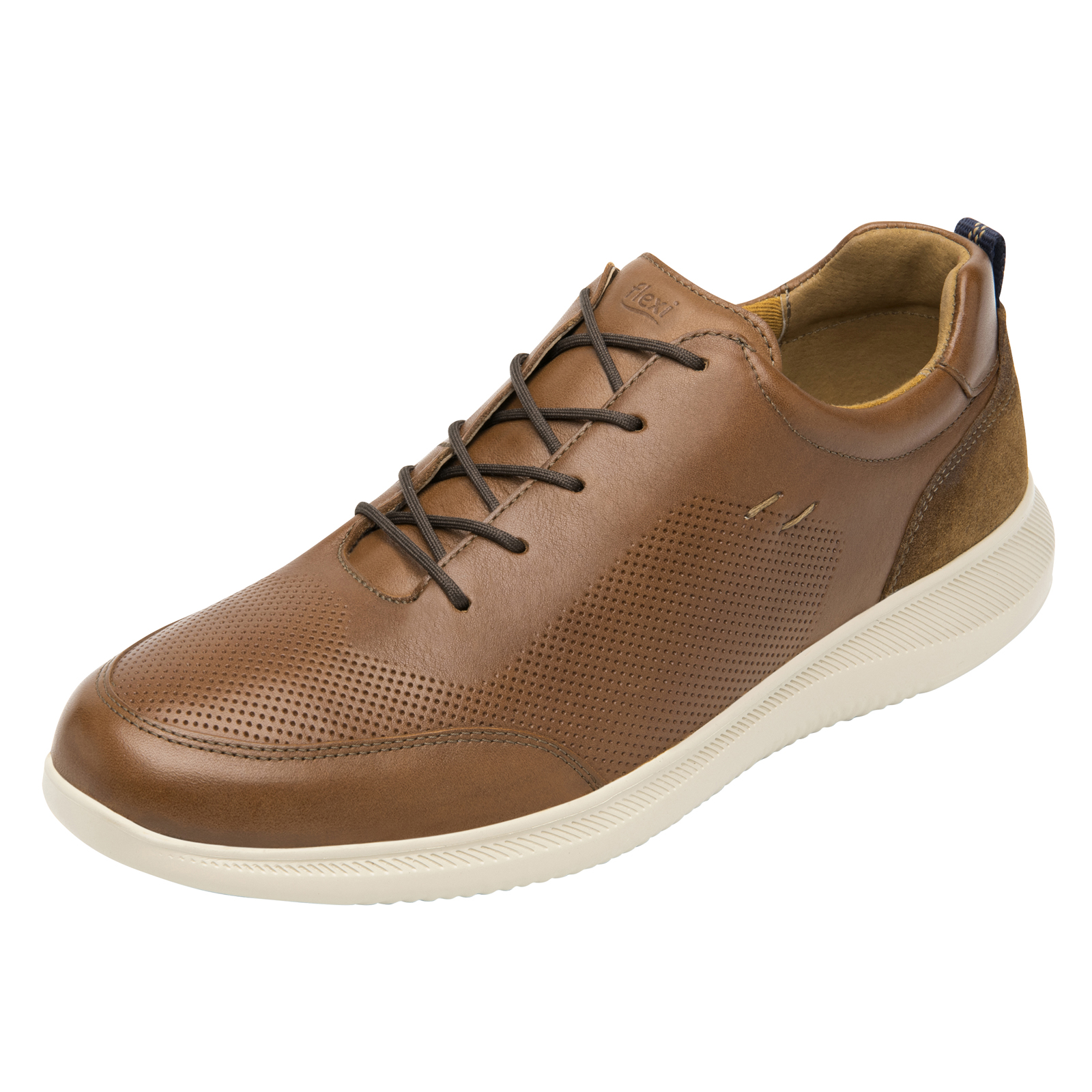 Zapato Flexi Para Caballero Tipo Derby 413005 Tan Flowtek