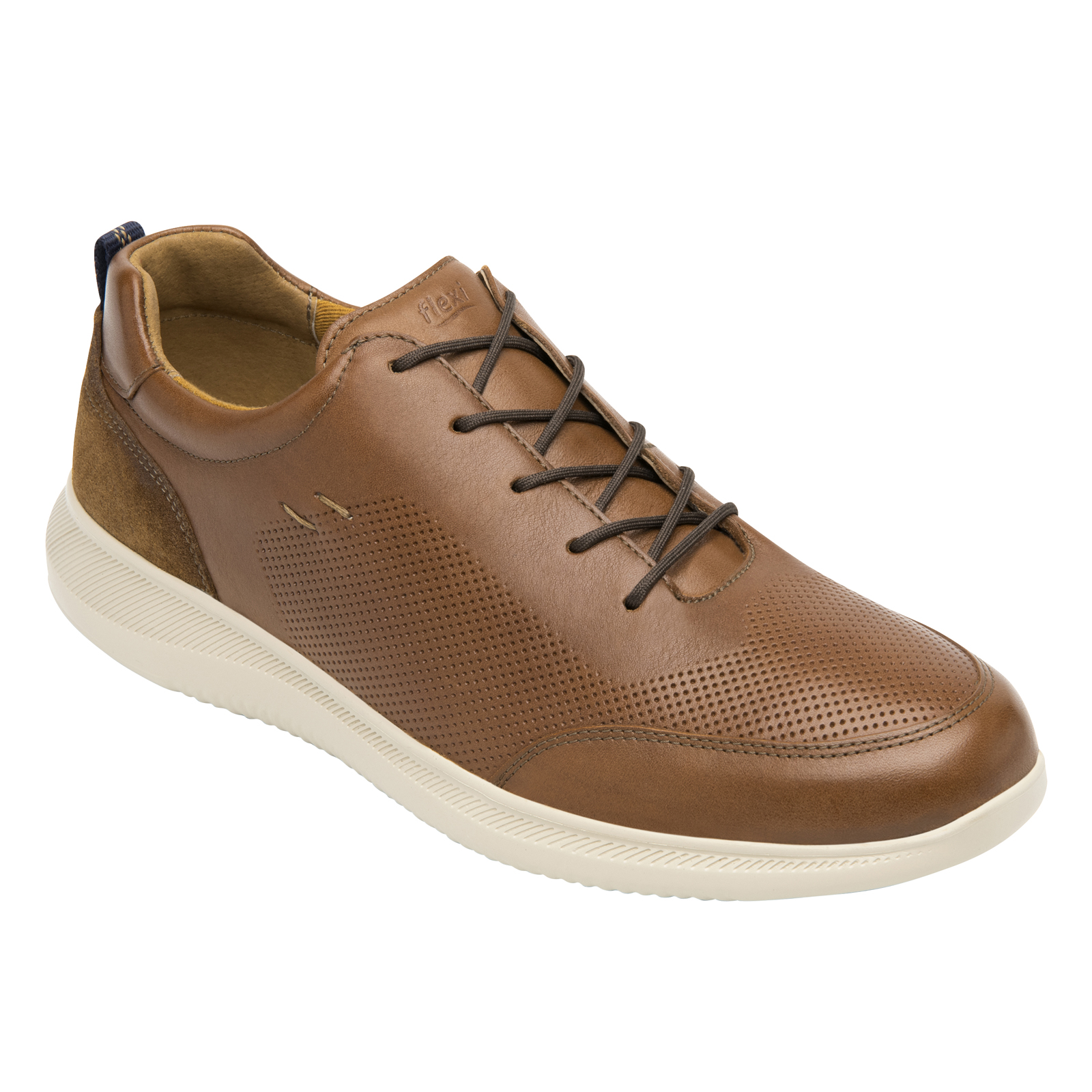 Zapato Flexi Para Caballero Tipo Derby 413005 Tan Flowtek