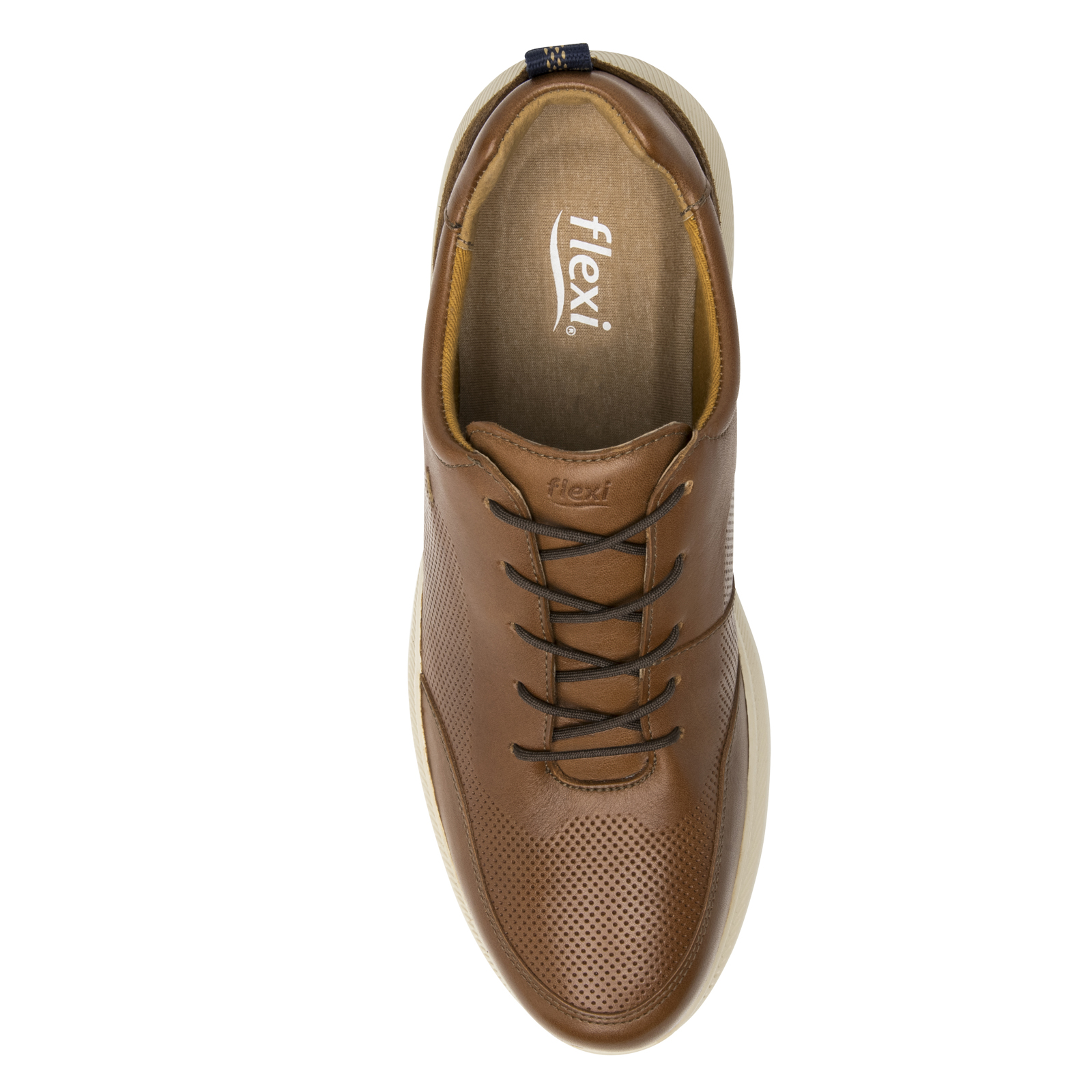 Zapato Flexi Para Caballero Tipo Derby 413005 Tan Flowtek