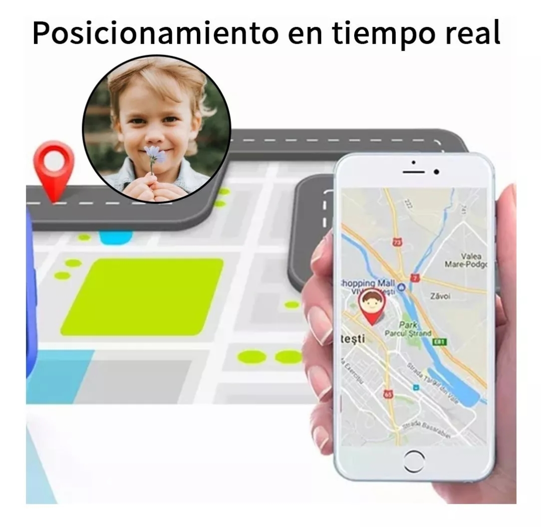 Niños Inteligente Posicionamiento Reloj Impermeable Rosa.