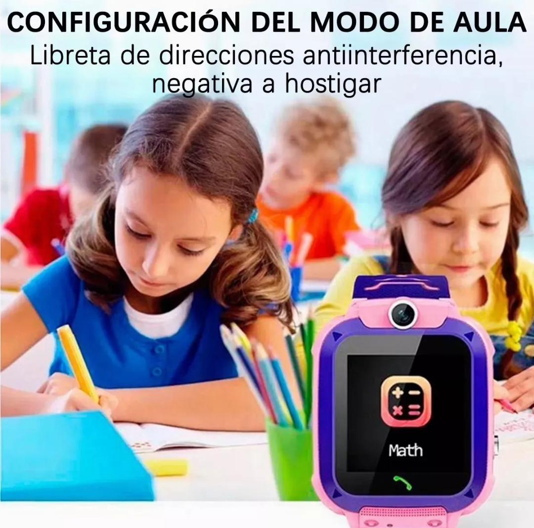 Niños Inteligente Posicionamiento Reloj Impermeable Rosa.