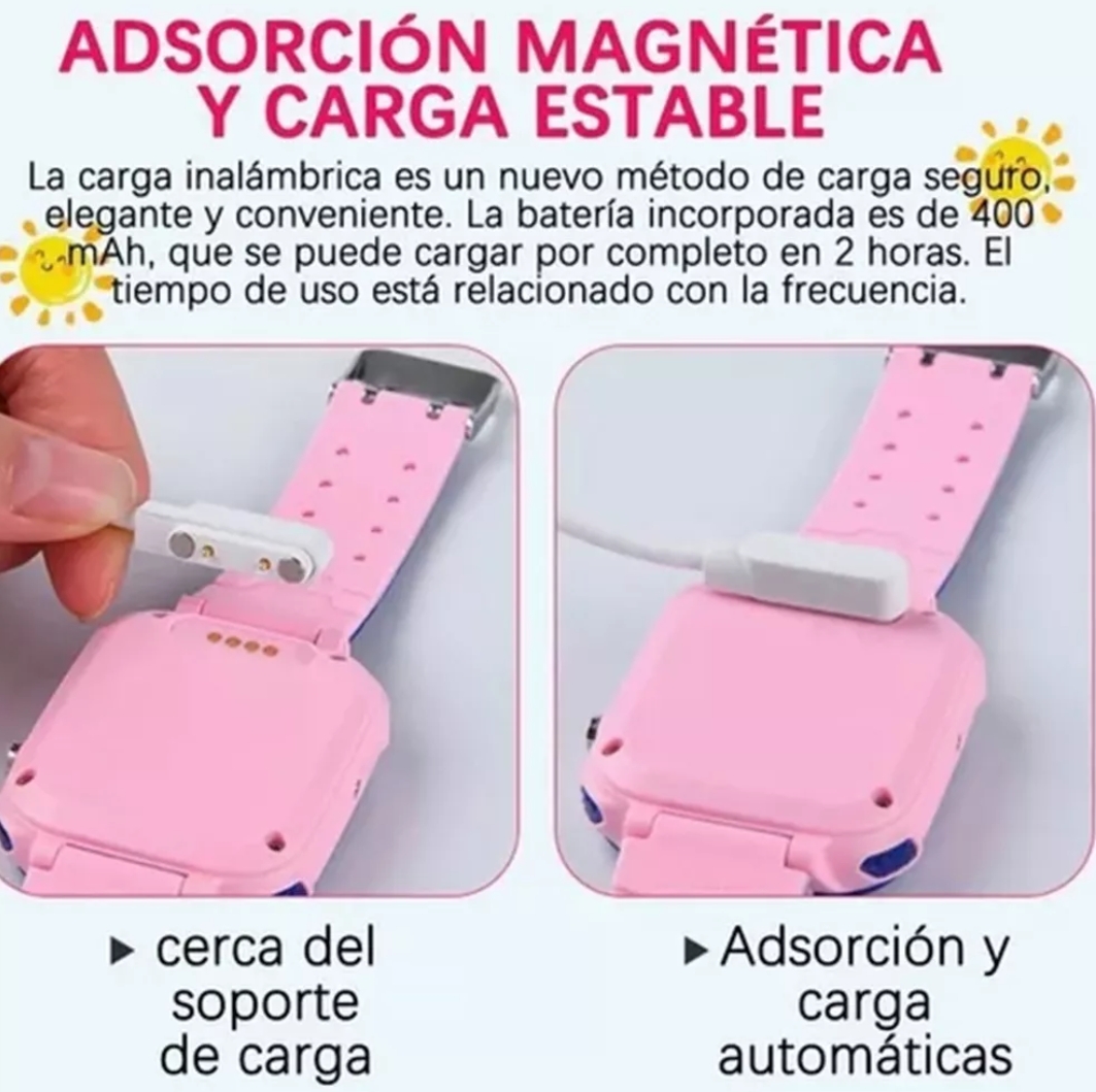 Niños Inteligente Posicionamiento Reloj Impermeable Rosa.