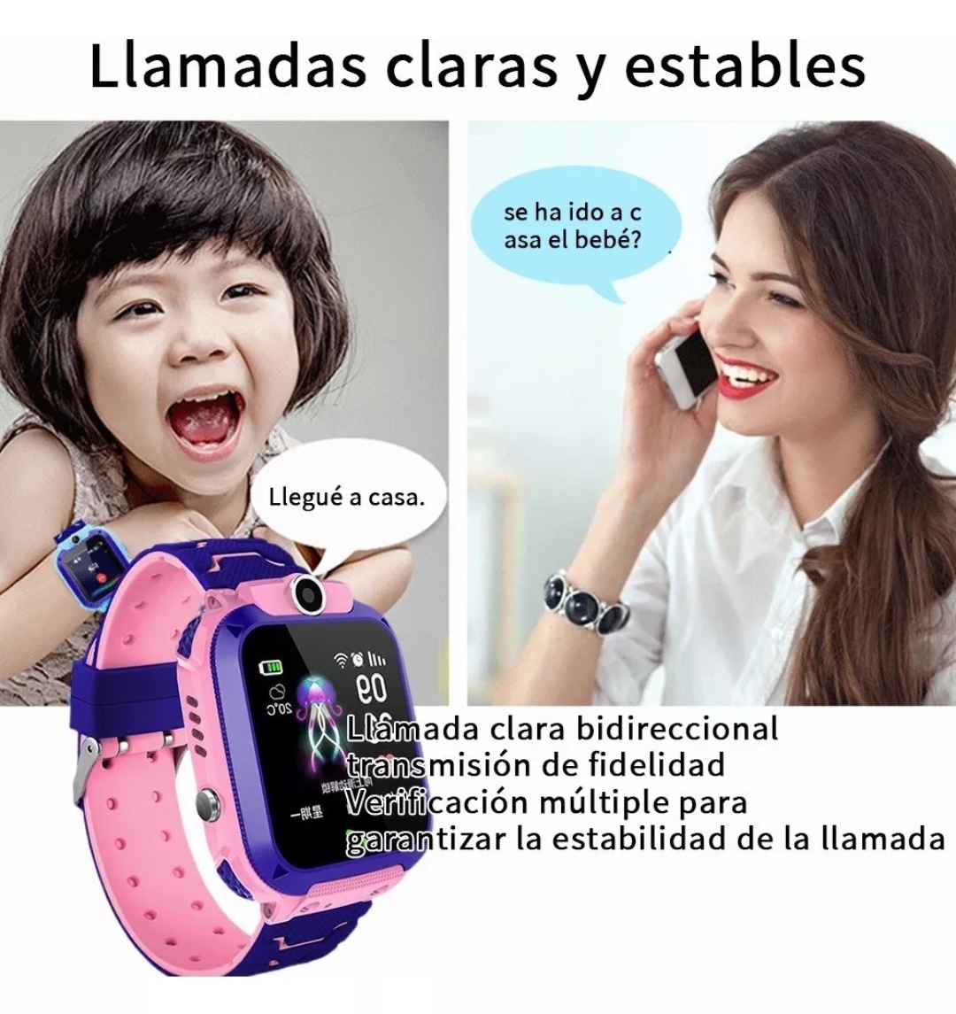 Niños Inteligente Posicionamiento Reloj Impermeable Rosa.