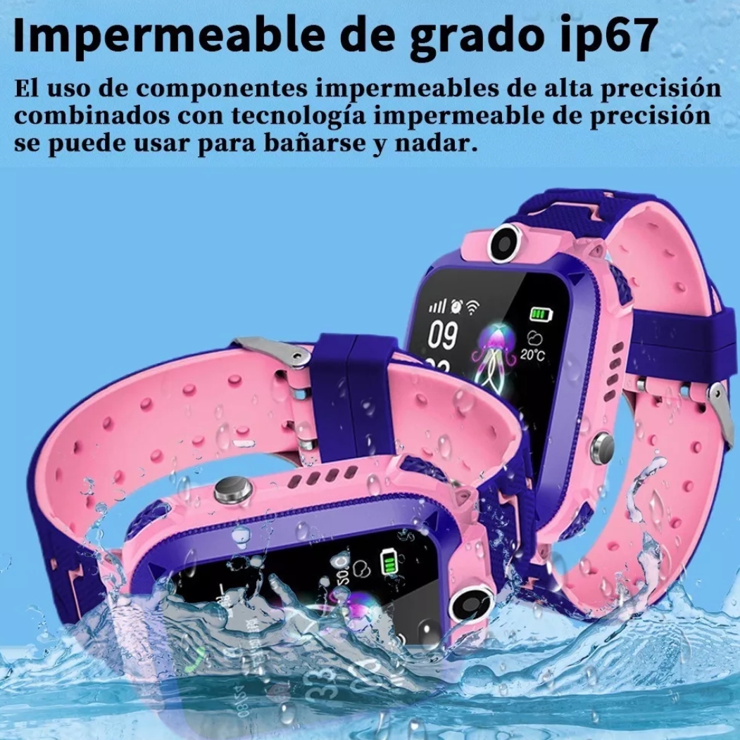 Niños Inteligente Posicionamiento Reloj Impermeable Rosa.