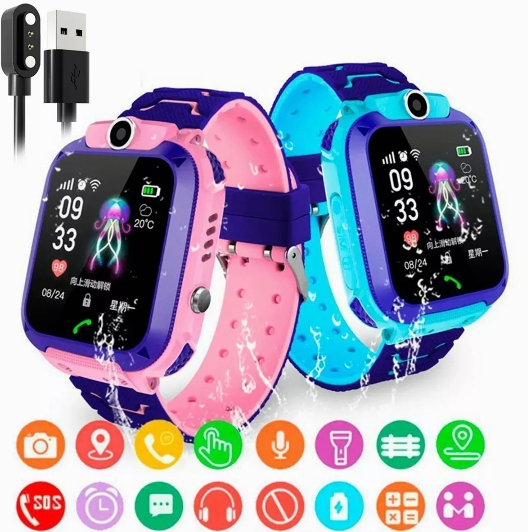 Niños Inteligente Posicionamiento Reloj Impermeable azul.