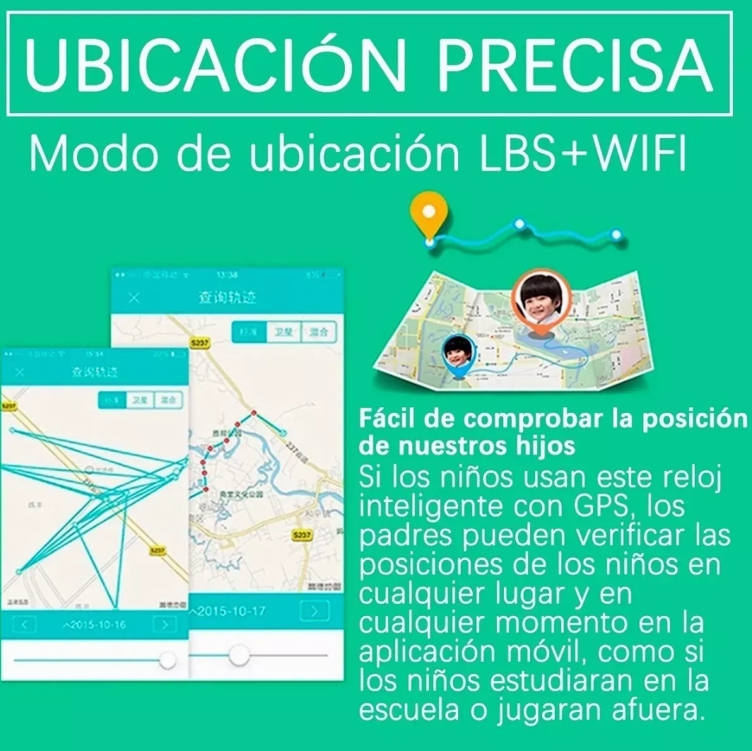 Niños Inteligente Posicionamiento Reloj Impermeable azul.