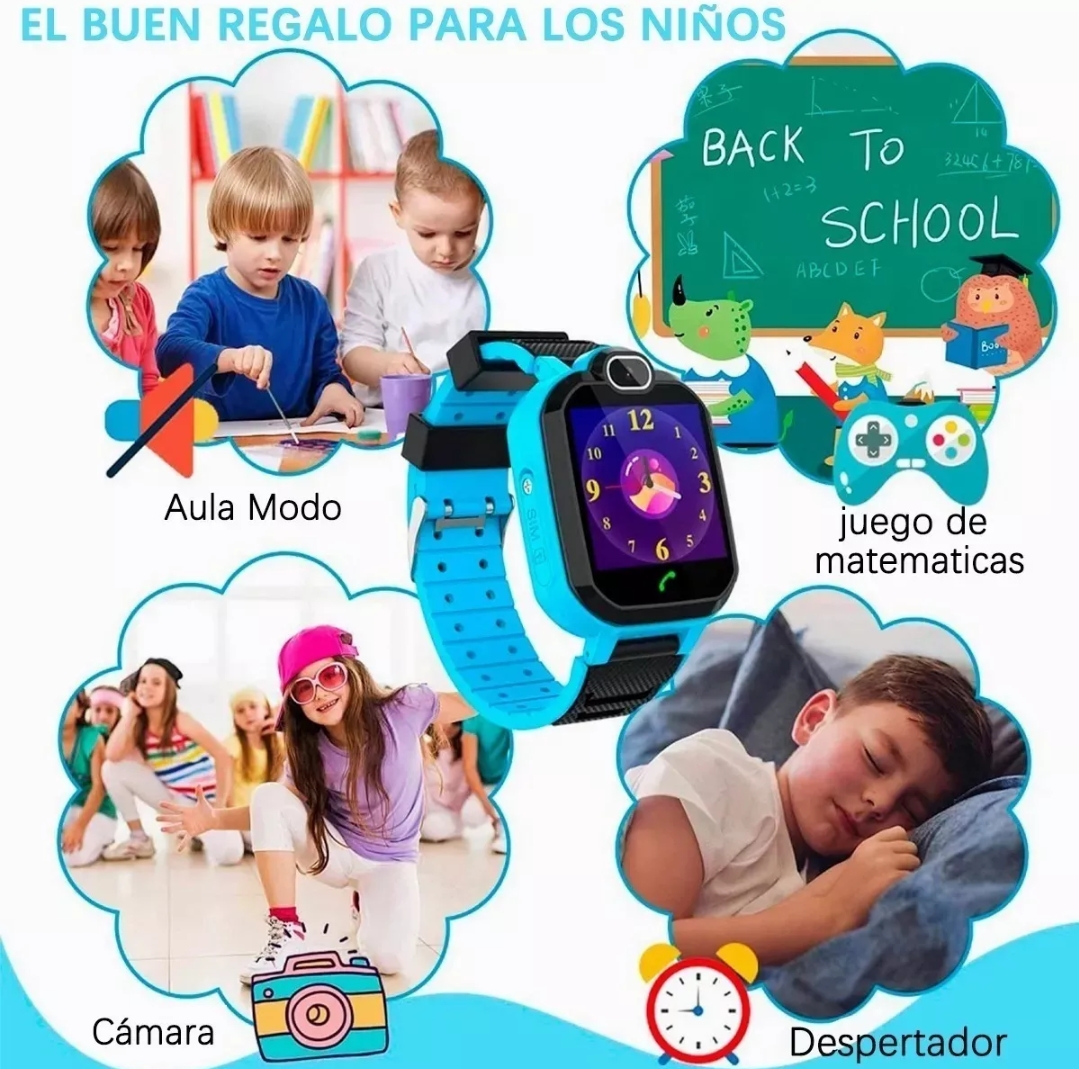 Niños Inteligente Posicionamiento Reloj Impermeable azul.