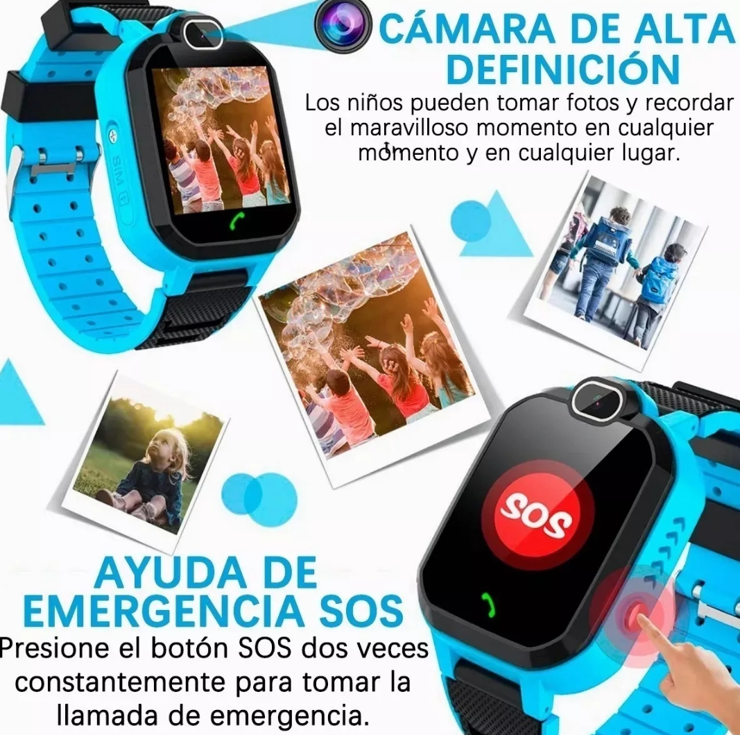 Niños Inteligente Posicionamiento Reloj Impermeable azul.