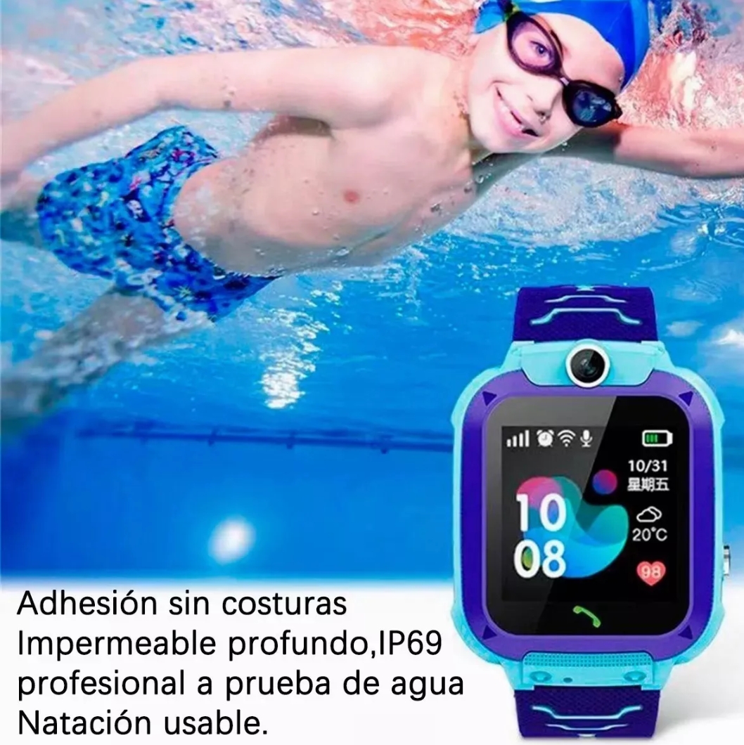 Niños Inteligente Posicionamiento Reloj Impermeable azul.
