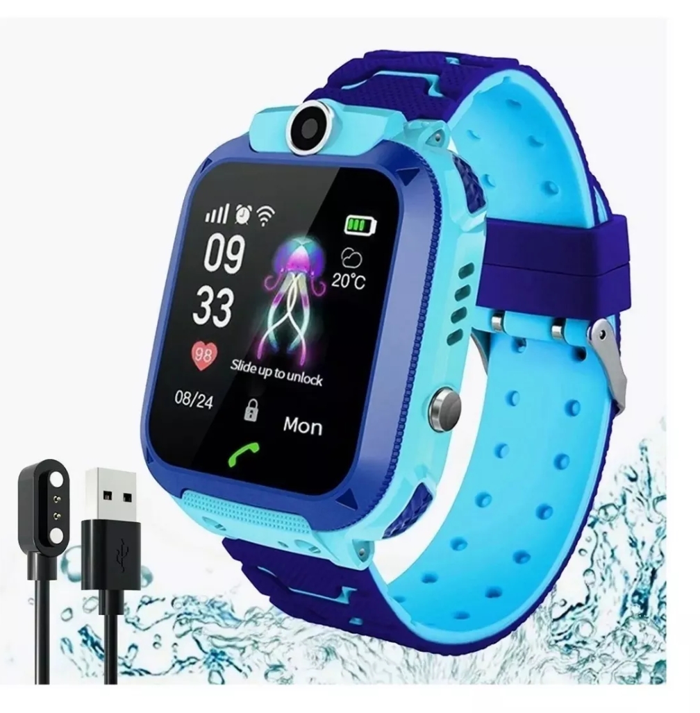 Niños Inteligente Posicionamiento Reloj Impermeable azul.