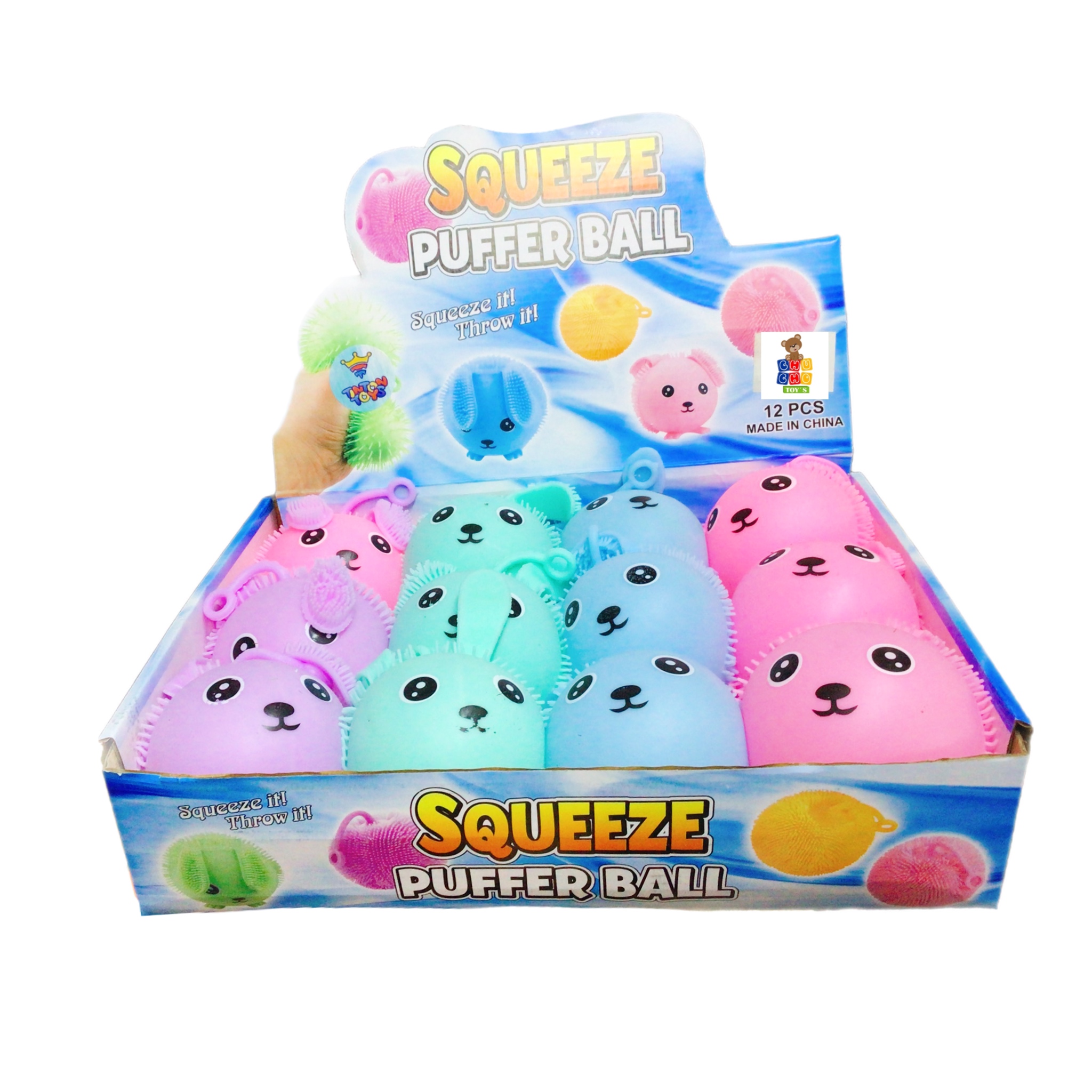 12 Pelota Conejo Con Luz Squeeze Juguete Piñata Fiesta