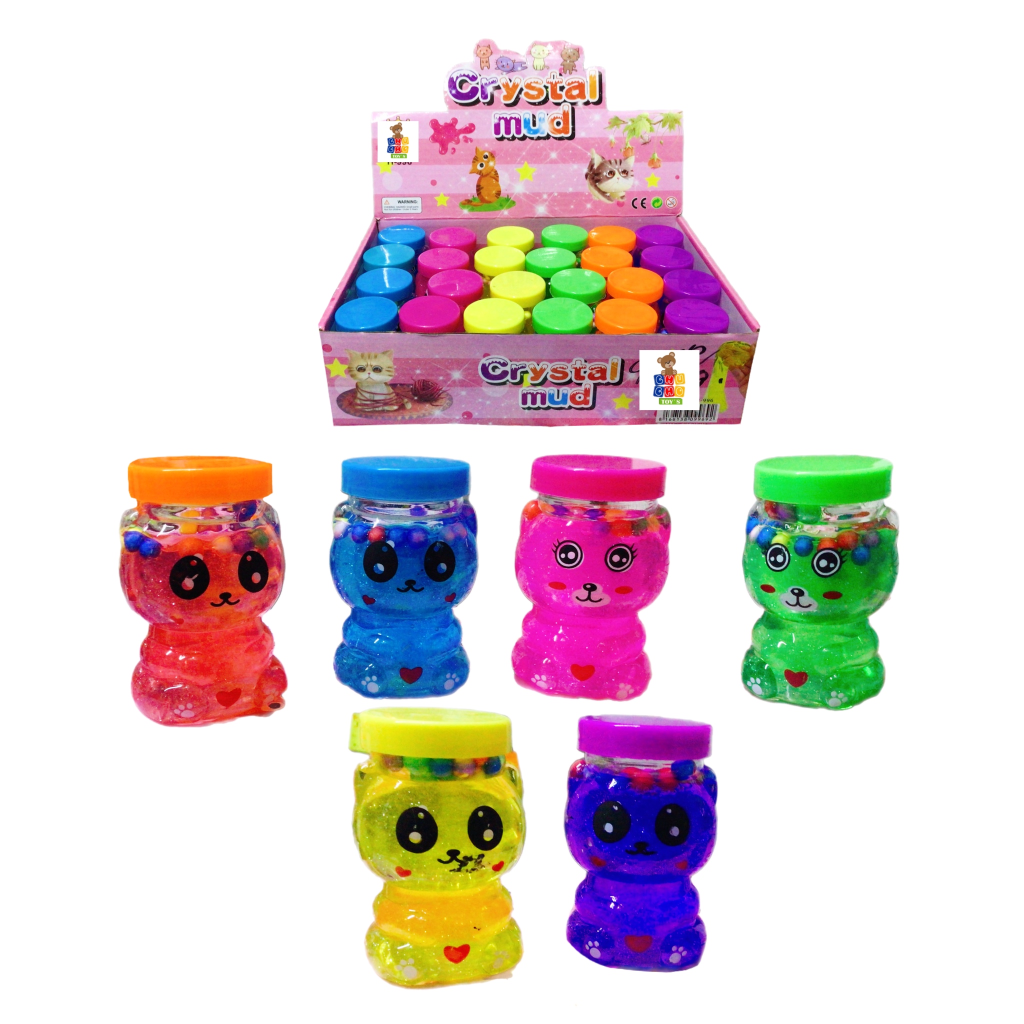 Slime Gatitos Moco Gorila Brillos Caja Con 24pz
