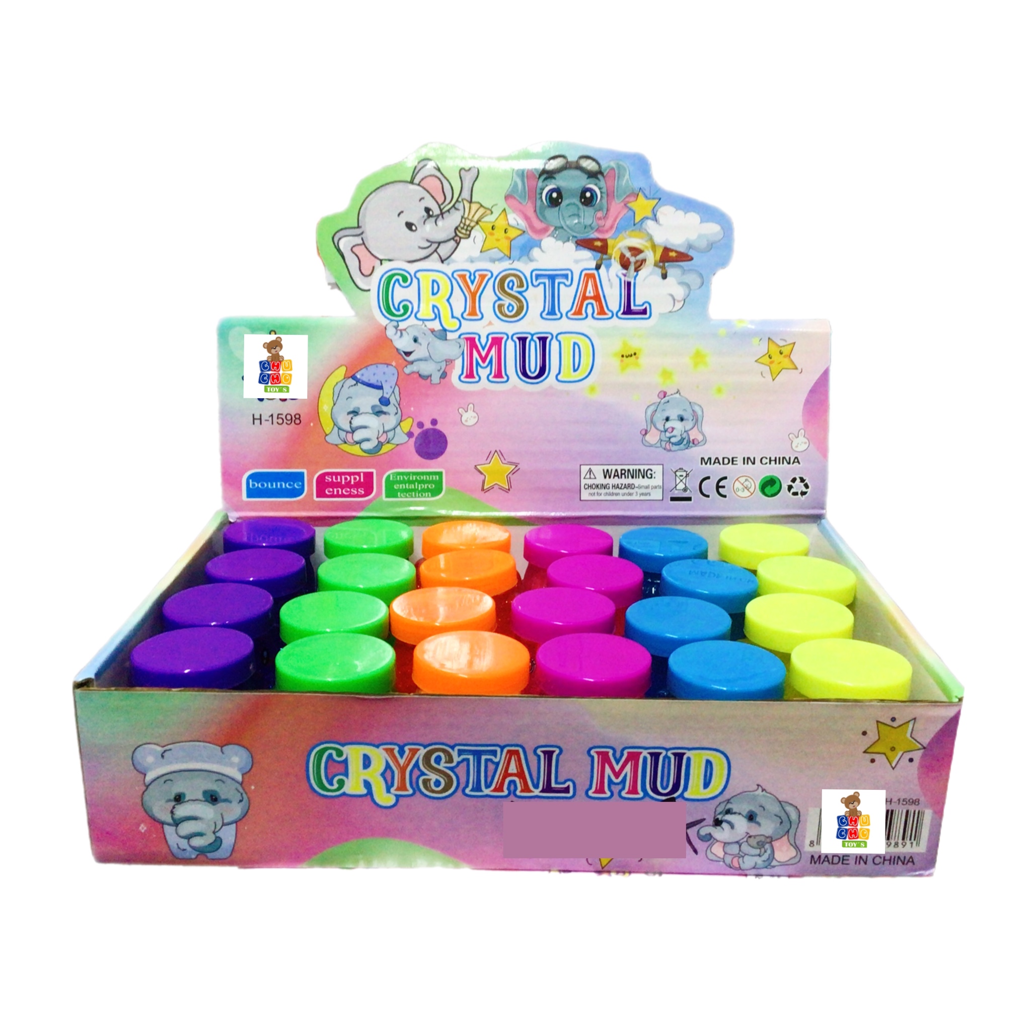 Slime Elefante Moco Gorila Brillos Caja Con 24pz