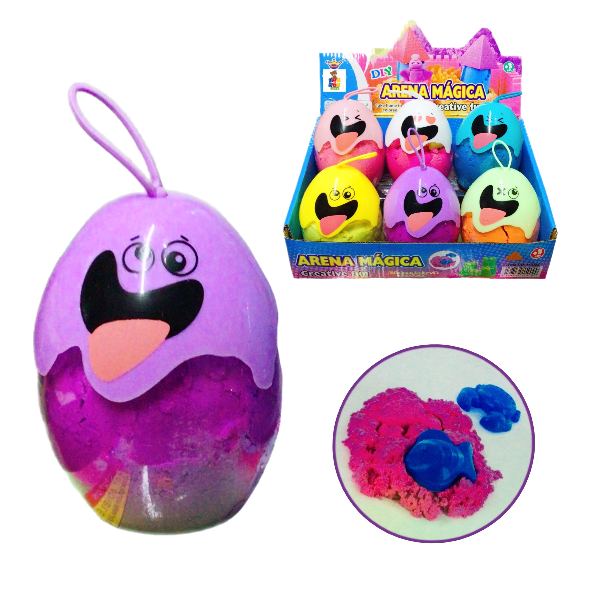 Set Arena Mágica Moldeable Kinetica Didáctico Niños 6pz