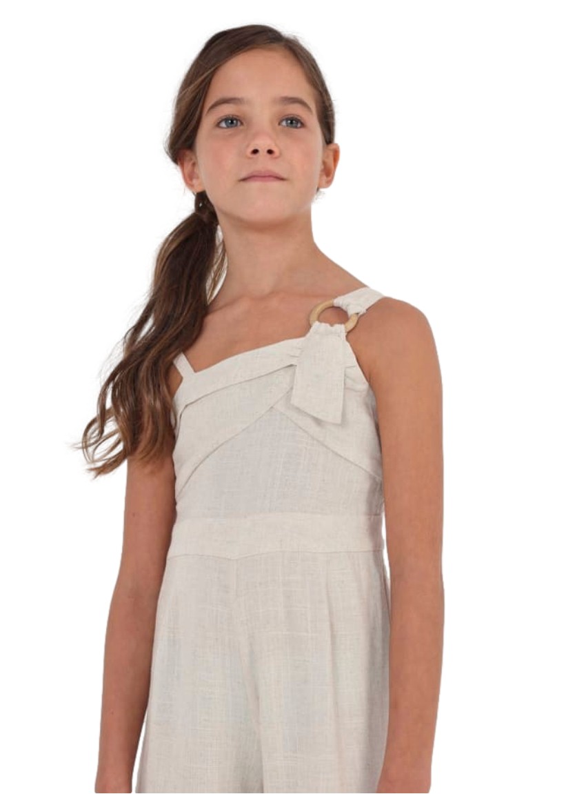 Mono largo asimétrico con lino para chica marca Mayoral 