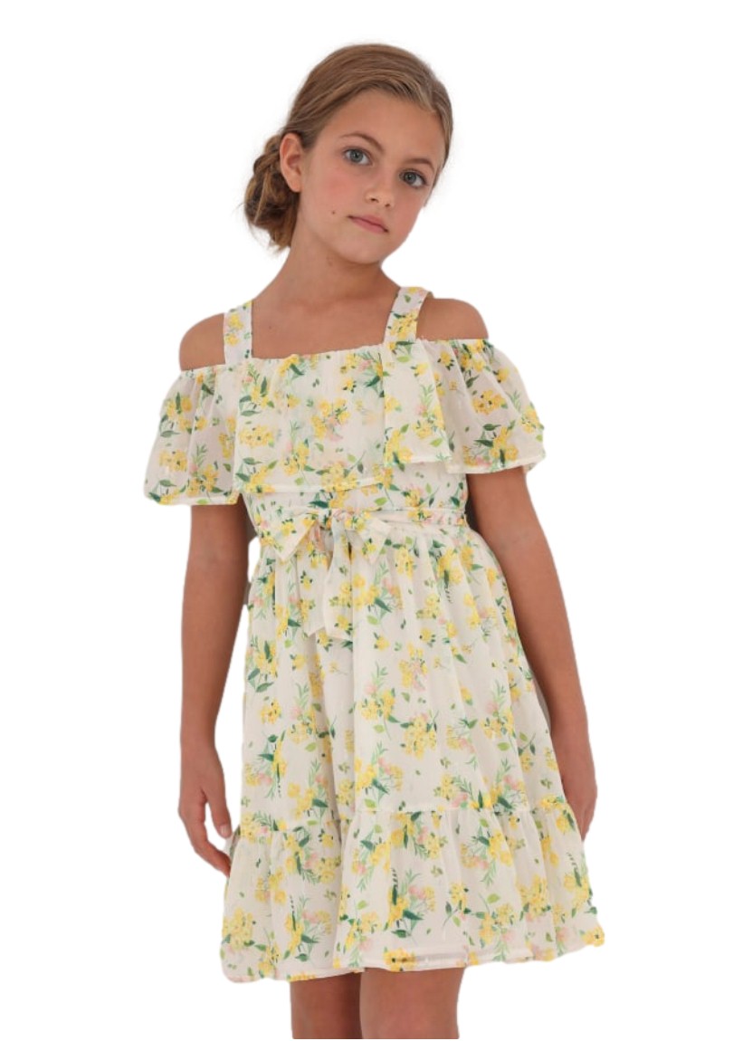 Vestido con estampado floral de gasa para chica marca Mayoral