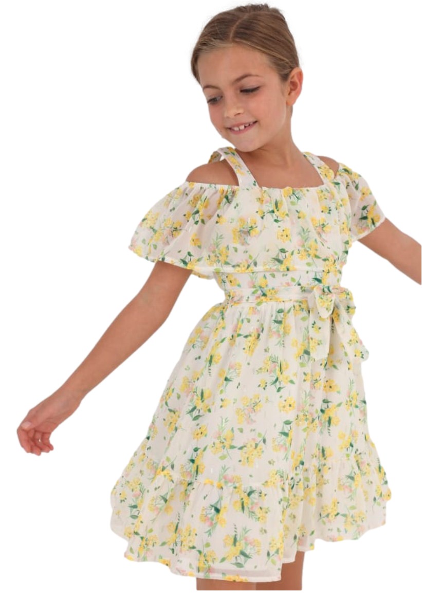 Vestido con estampado floral de gasa para chica marca Mayoral