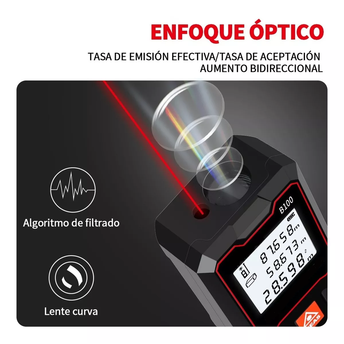 Telemetro Medidor Laser Distanciometro 100m Negro