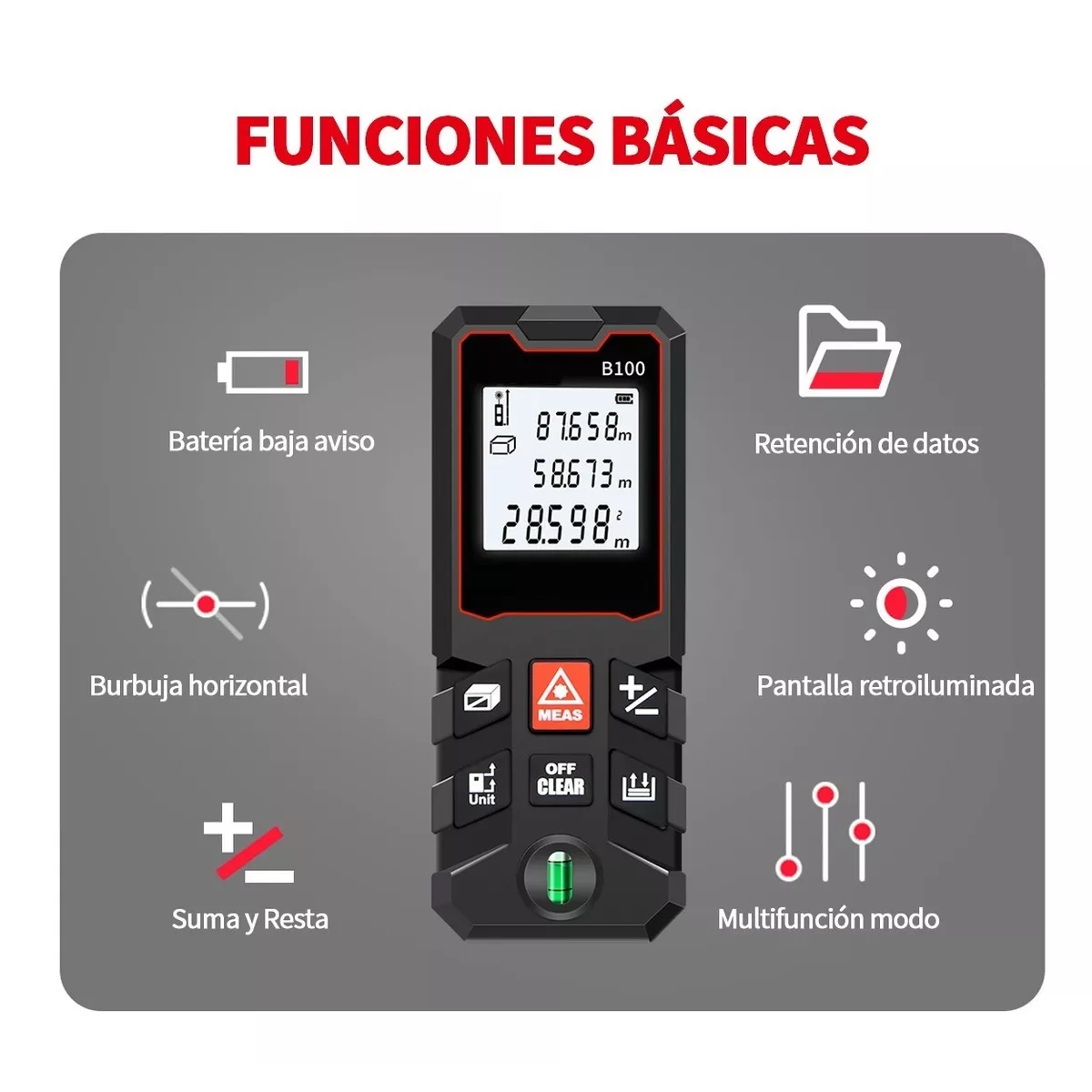 Telemetro Medidor Laser Distanciometro 100m Negro