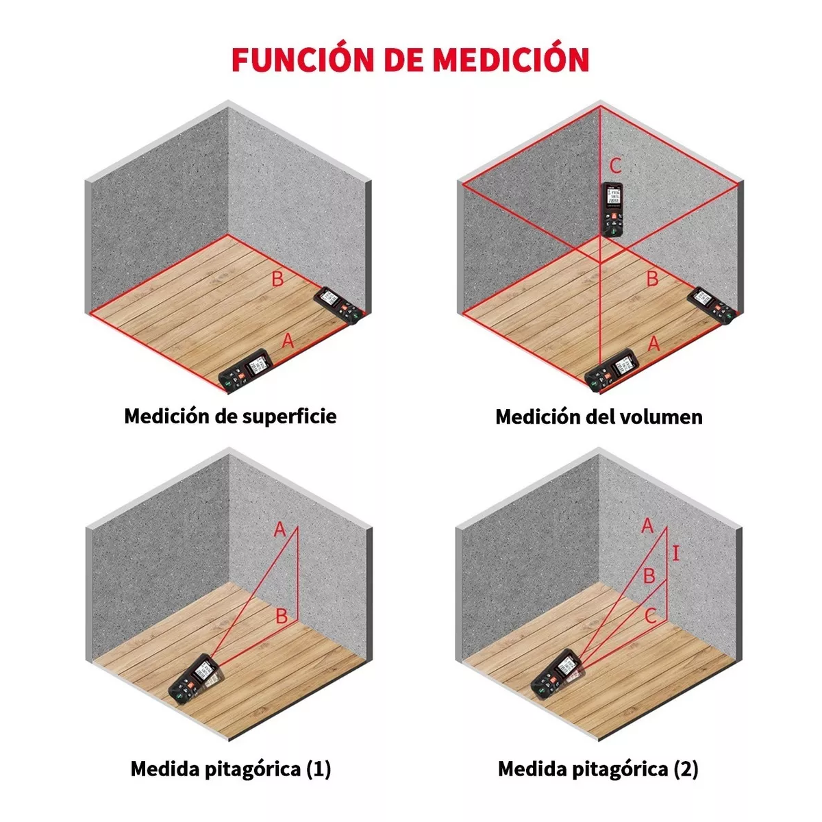 Telemetro Medidor Laser Distanciometro 100m Negro