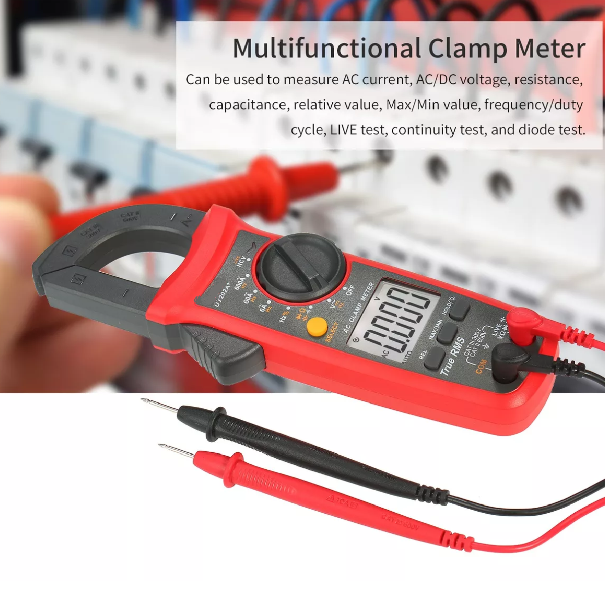 Kit Voltimetro Amperimetro Digital rojo