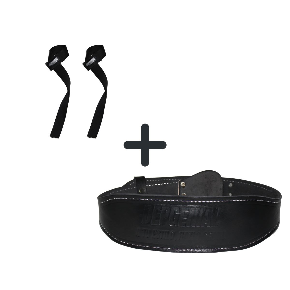 Faja Cinturón Pesista Cuero Gym Piel Crossfit Y Par Straps