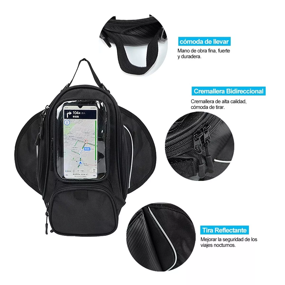 Bolsa De Depósito Mochila Para Moto Con Imanes Tanque Bolsa