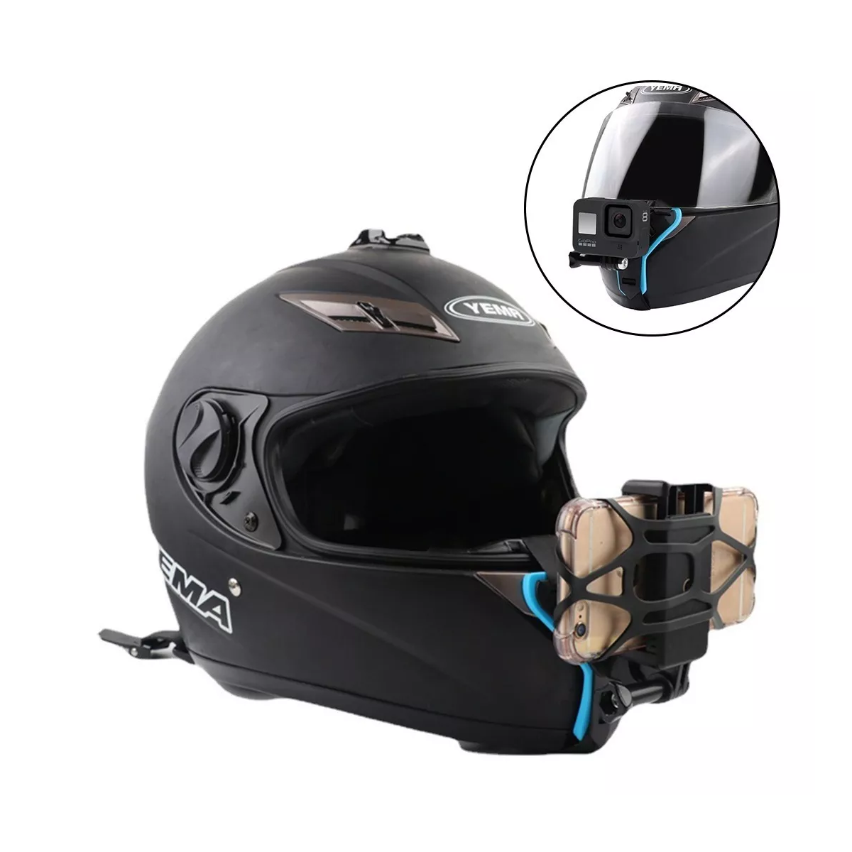 Base Soporte Casco Para Celular Motocicleta +control Remoto