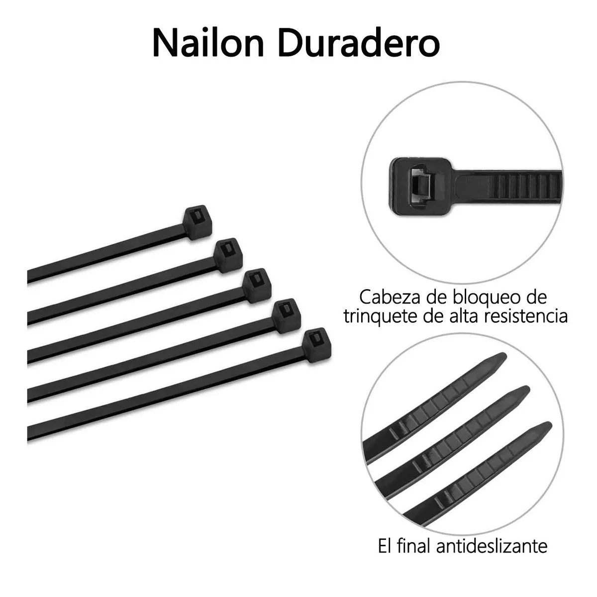 Set Cincho Plástico, Incluye 3 Tamaños,15,20,30cm,18lb, 600 Pzs