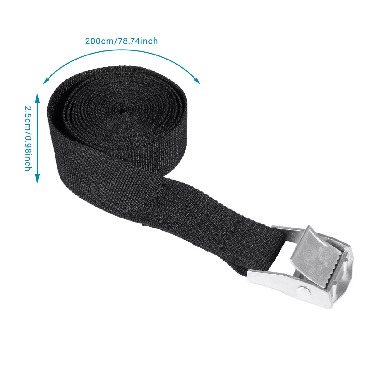 Set 10 Cincho Correa Amarre Trinquete Hebilla Cinta Auto Moto 2m