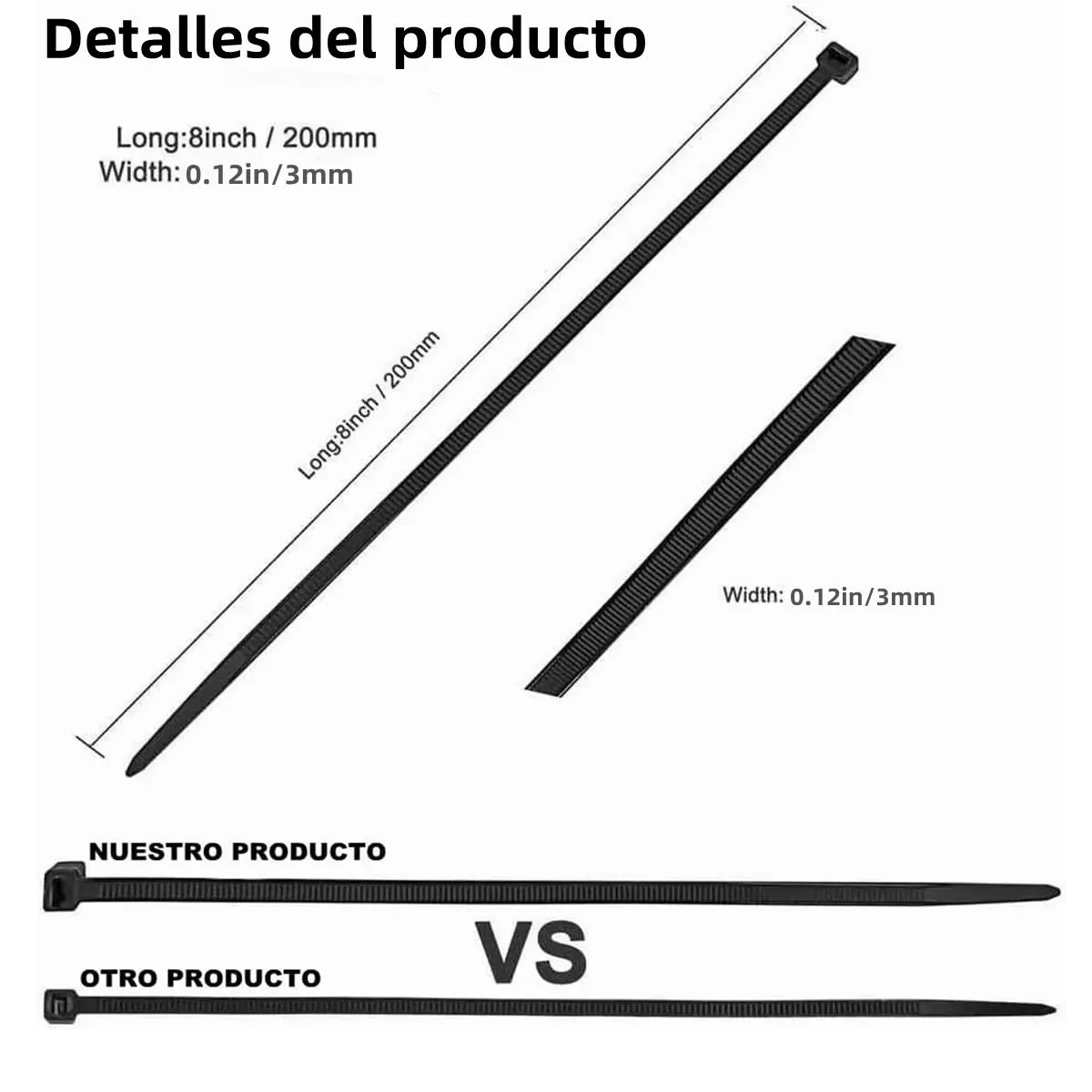 Kit Embalaje Cinchos Plasticos De Bridas Nailon 3mmx20cm,1000pcs