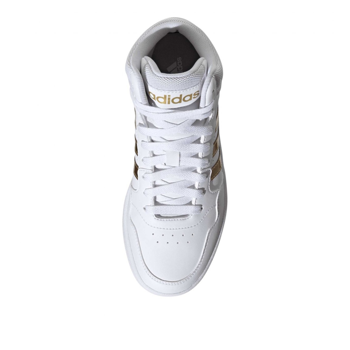 TENIS CASUAL ADIDAS HOOPS 3.0 MID HP7958 BLANCO/DORADO DE MUJER 