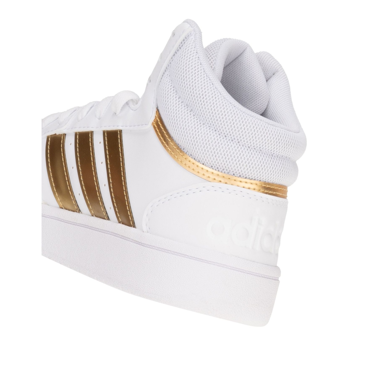 TENIS CASUAL ADIDAS HOOPS 3.0 MID HP7958 BLANCO/DORADO DE MUJER 