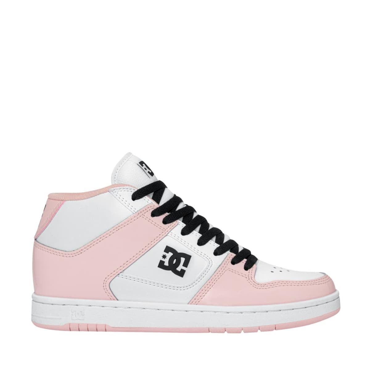 Tenis Skate Manteca de DC Shoes para mujer, color blanco con rosa, mod. 1090127