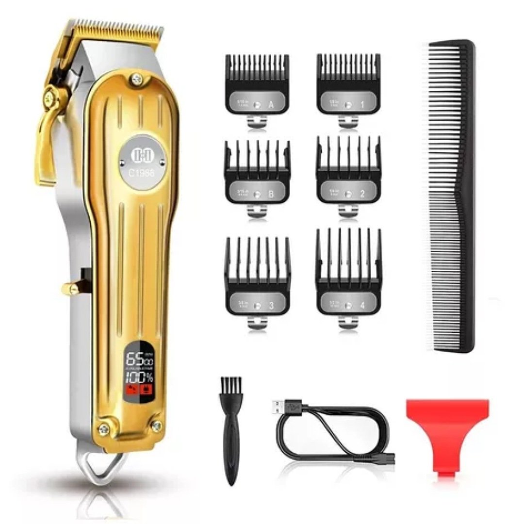 Cortadora de pelo inalámbrica de metal completo y recortadora profesional  para hombres, cortadora recargable para cortar cabello, recortadora de  barba