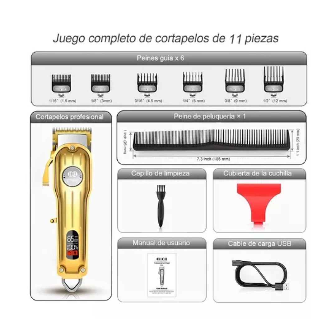 Maquina Para Cortar Cabello Pelo Cortadora De Cabello Kit