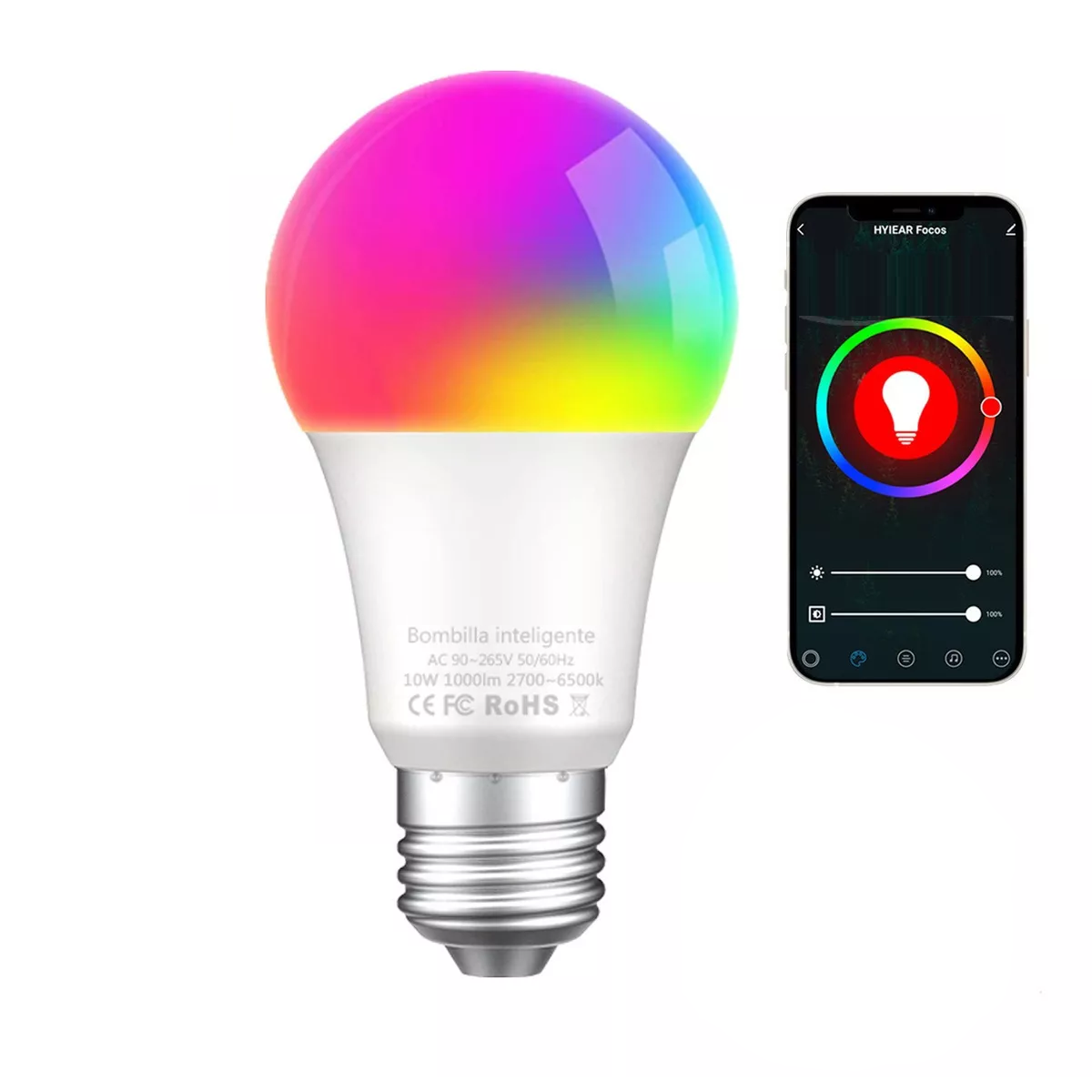 Foco Inteligente Wifi Con Siri Alexa Google Home 10w