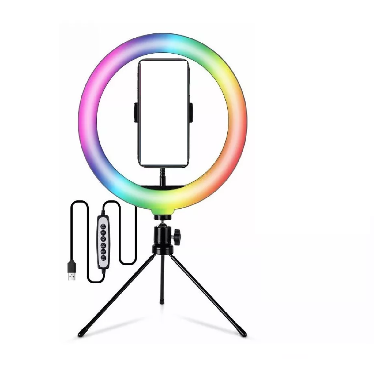 Aro Rgb Anillo De Luz Lámpara Led Trípode Maquillaje 10 PuLG