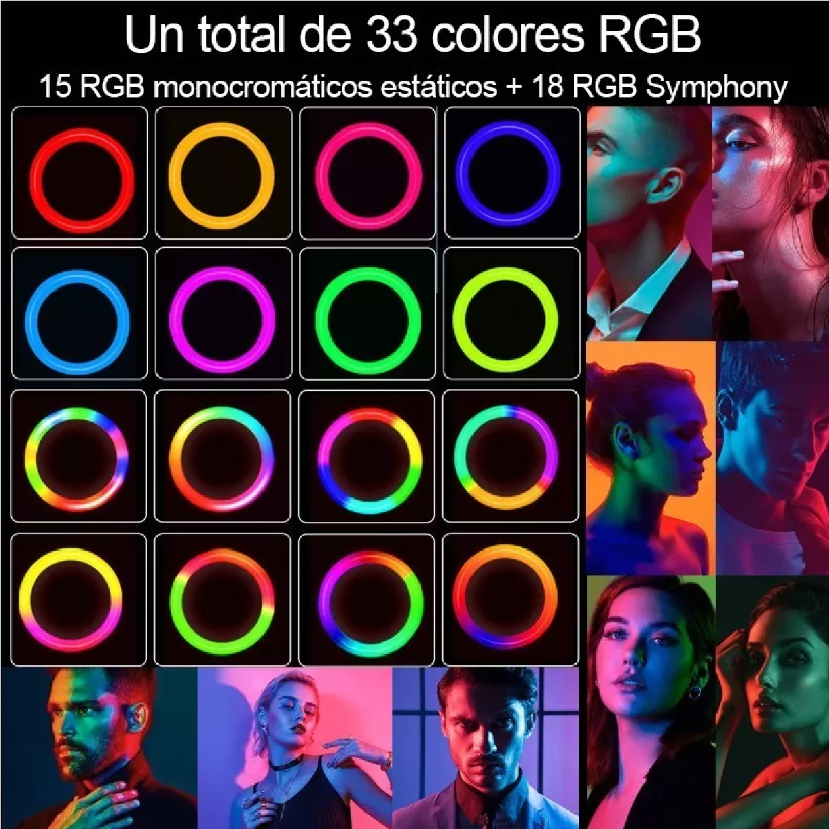 Aro Rgb Anillo De Luz Lámpara Led Trípode Maquillaje 10 PuLG