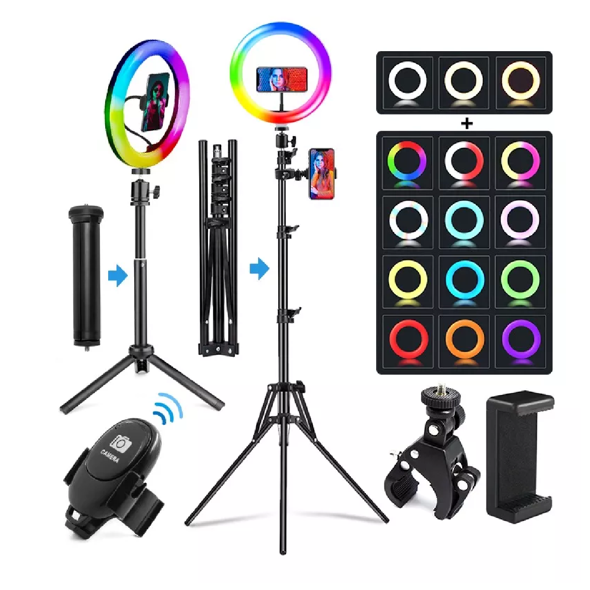 Rgb Aro Luz Led Maquillaje Lampara Foto Video Luz