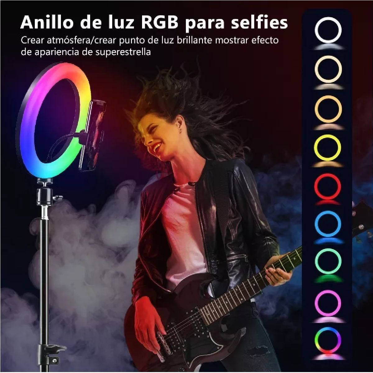 Rgb Aro Luz Led Maquillaje Lampara Foto Video Luz